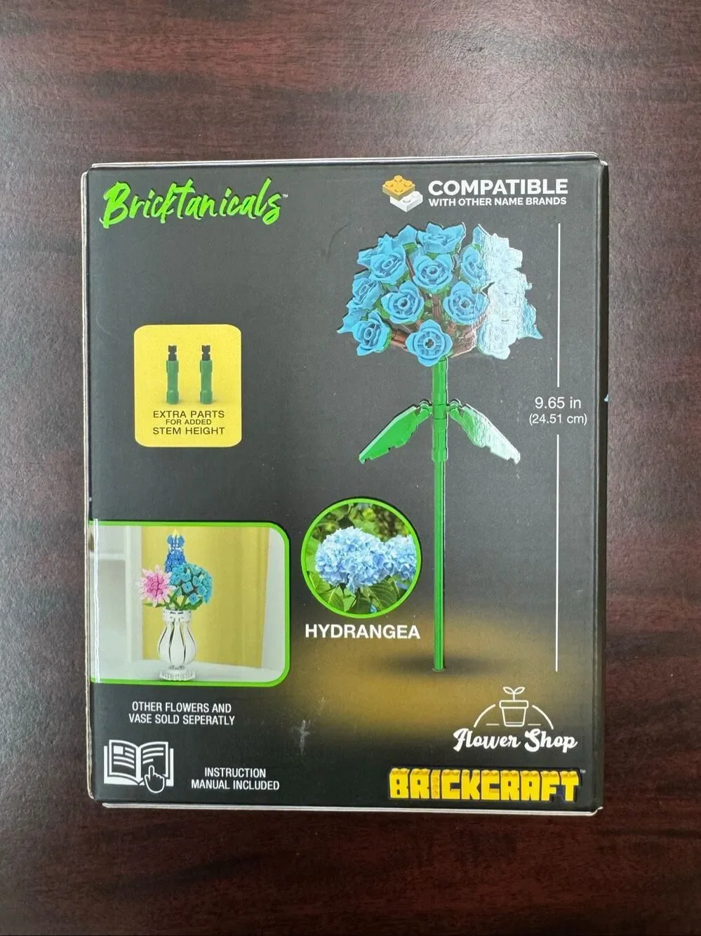 NWT Brick Craft Blue Hydrangea Flower Building Set- 121 Piece